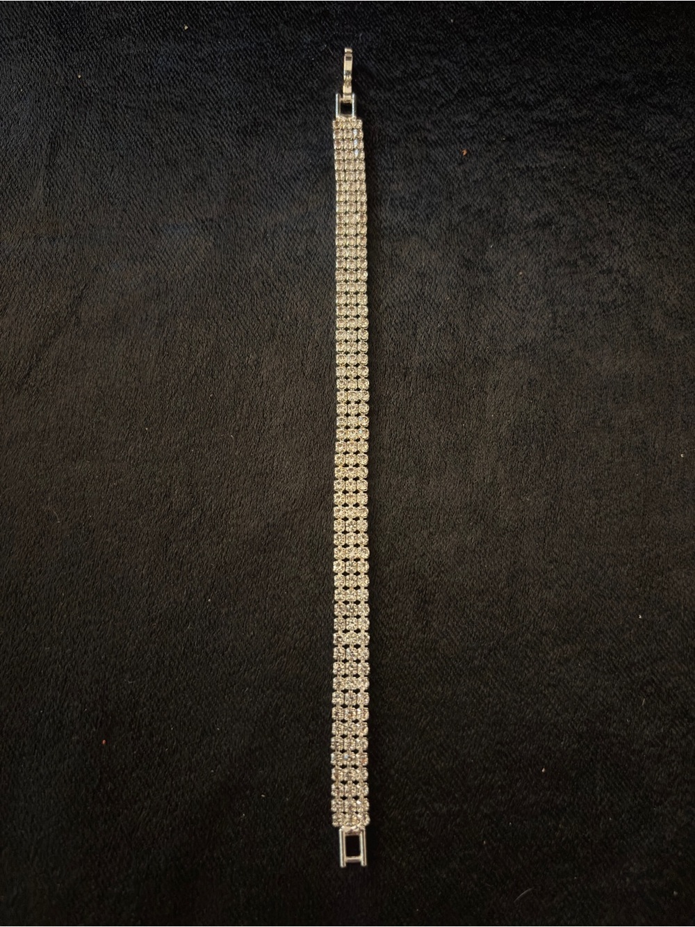 7.8mm Silver Triple Tennis CZ Bracelet 8in. - Picture 16 of 16